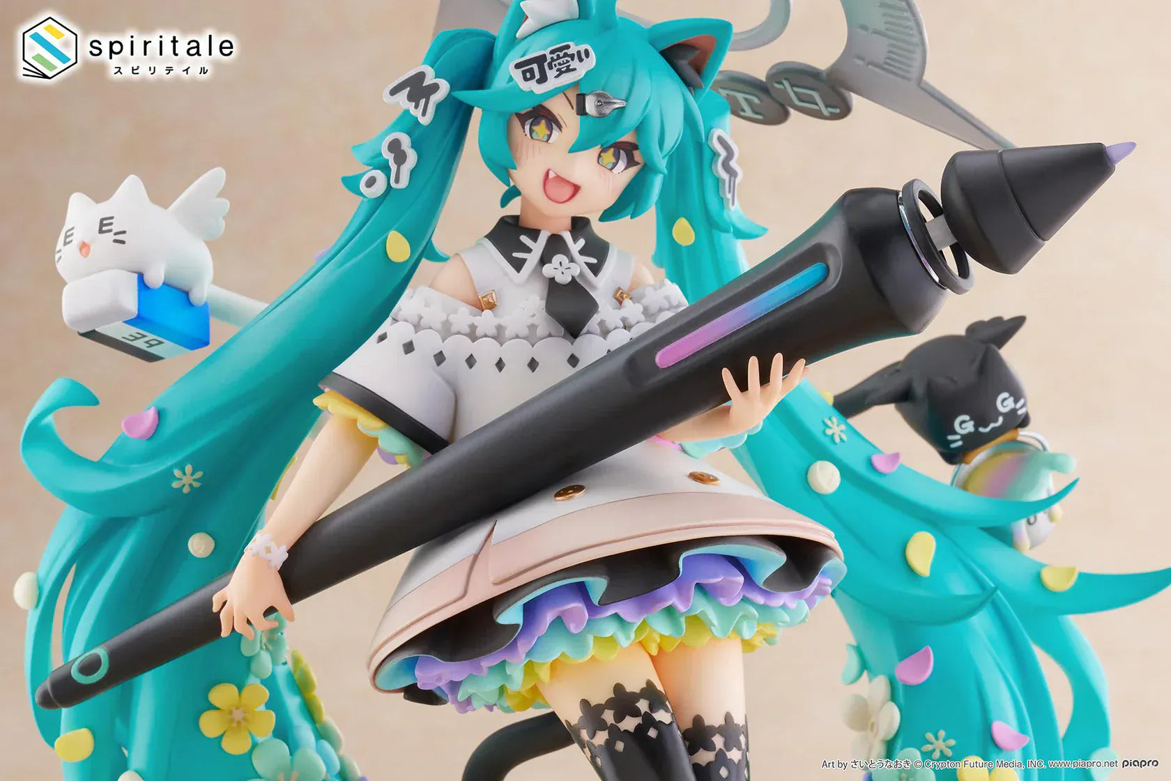 Hatsune Miku x Naoki Saito My Figure Making The Painter Ver 1/7 scale figure holding large paintbrush with floral base