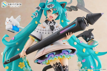 Hatsune Miku x Naoki Saito My Figure Making The Painter Ver 1/7 scale figure holding large paintbrush with floral base