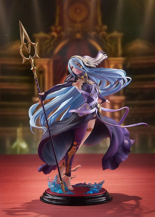 Fire Emblem Azura Dark Songstress 1/7 scale figure with flowing blue hair and ornate staff on water base