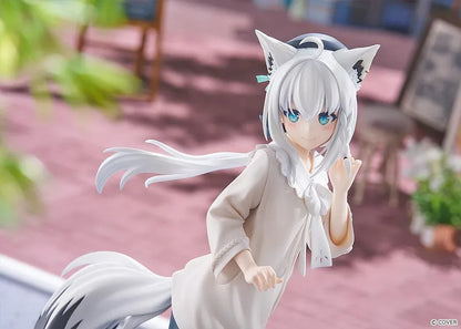 hololive production G.S. Collection Shirakami Fubuki Date Style Casual Outfit Ver. 1/7 Scale Figure with white hair, fox ears, and flowing tail