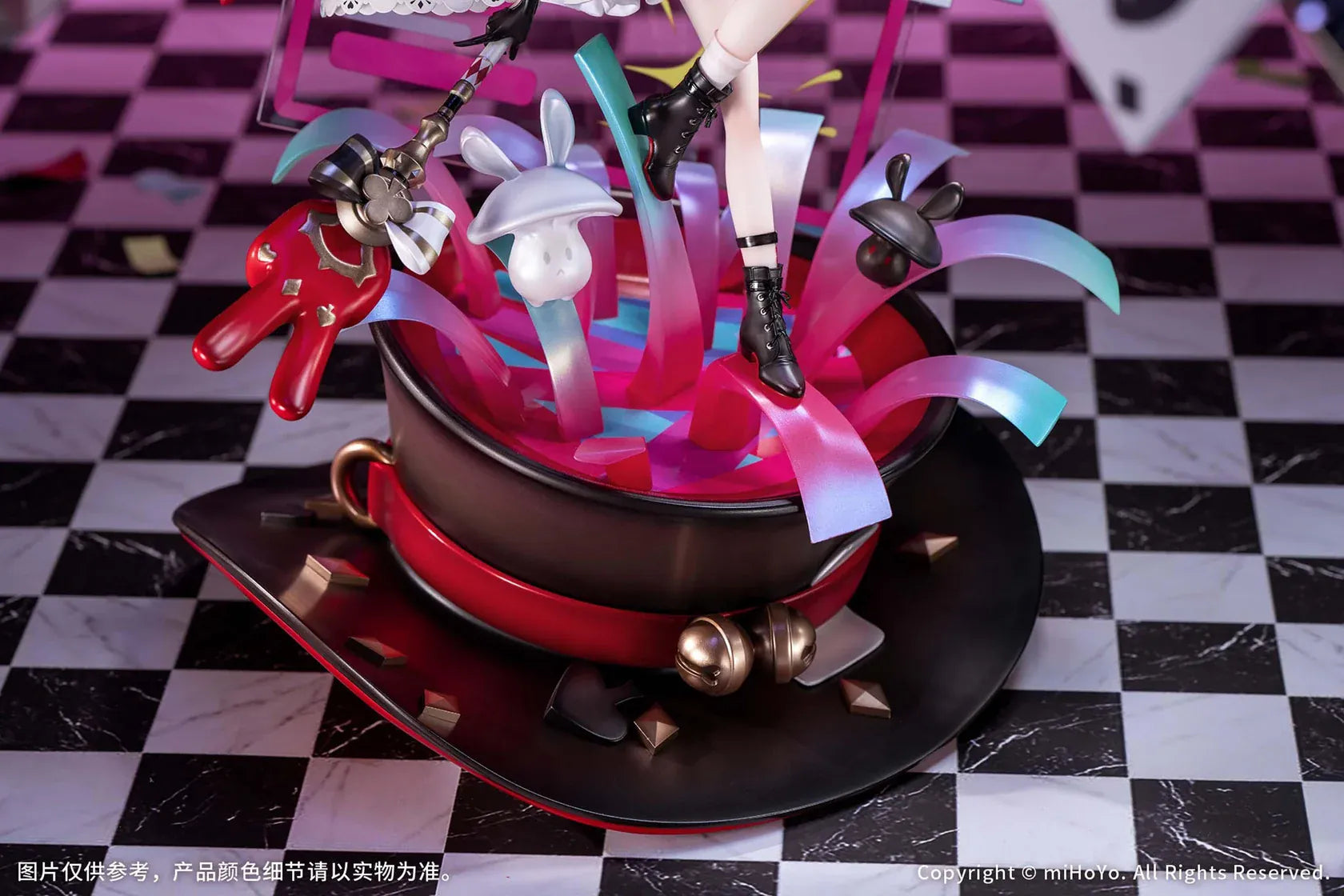 Honkai Star Rail Sparxie Bonus Edition 1/7 Scale Figure with top hat base, rabbit accessories and livestream-inspired backdrop