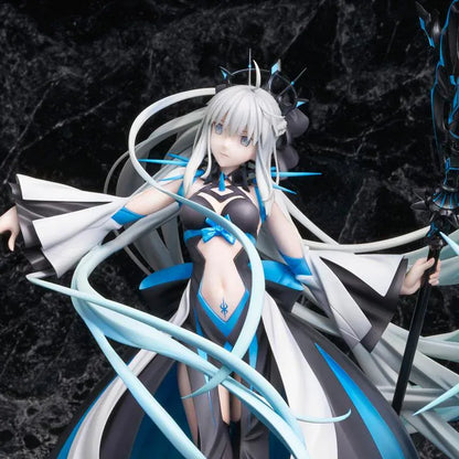 Fate Grand Order Berserker Morgan Le Fay Final Ascension Ver 1/7 Scale Figure with flowing silver hair and large black and blue weapon