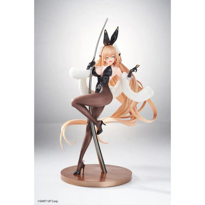 Goddess of Victory Nikke Rupee Lupin Rabbit Deluxe Ver. 1/10 Scale Figure with blonde hair, black bunny ears, rabbit outfit, posing pole, and display base