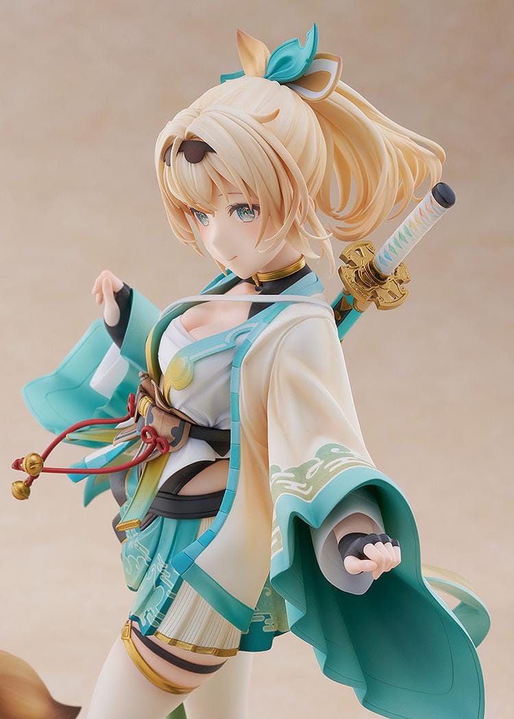 Hololive Production Iroha Kazama 1/7 scale figure standing on bamboo-themed base with detailed kimono outfit.