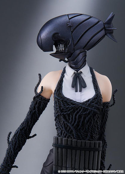 Chainsaw Man The Movie Reze Arc Pop Up Parade Bomb figure with bomb helmet, black outfit, and explosive leg wrap standing pose