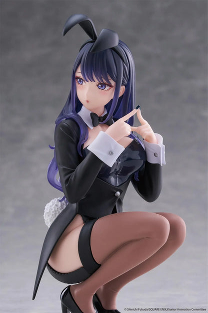 My Dress-Up Darling Desktop Cute Figure Marin Kitagawa Arisa Izayoi Ver. with purple hair, black bunny-style outfit, headband, and crouching pose