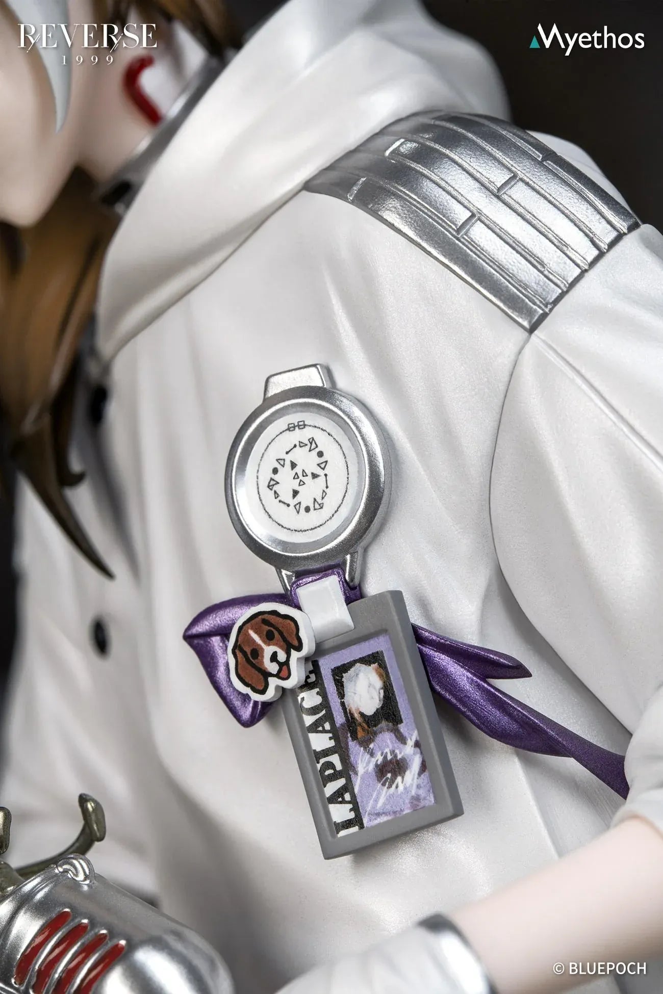 Reverse 1999 Gift+ Medicine Pocket 1/8 Scale Figure wearing a white laboratory coat, metallic silver pants, and black boots