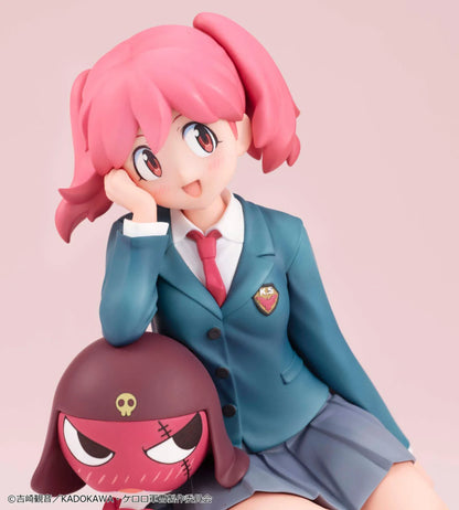 Melty Princess Palm Size Natsumi and Giroro figure, featuring smiling Natsumi in a teal school uniform beside red Giroro wearing a skull-emblem helmet.