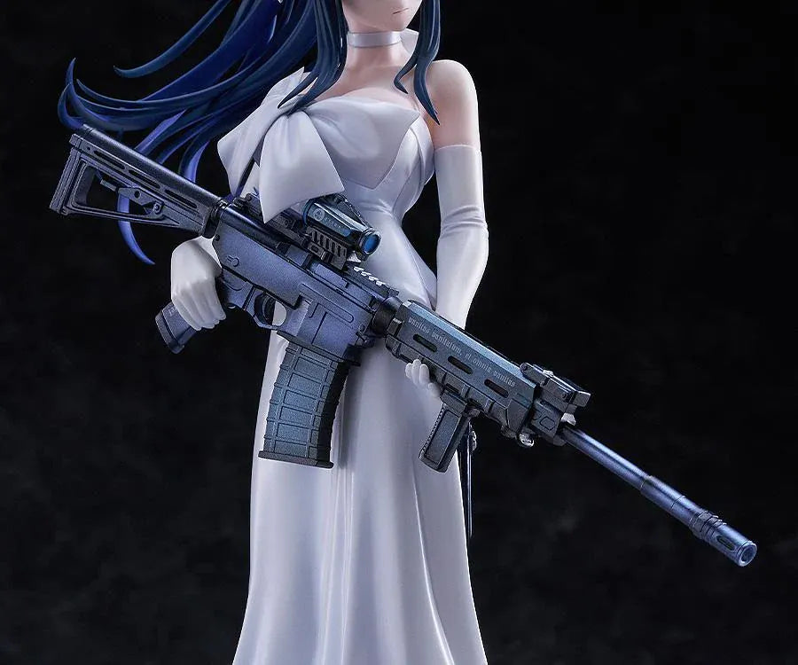 Blue Archive Saori Dress 1/7 scale figure featuring Saori in a flowing white evening gown holding her signature rifle