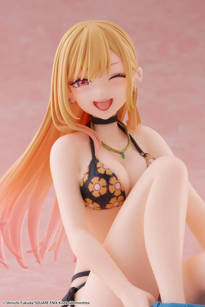 My Dress-Up Darling Desktop Cute Marin Kitagawa Measured Swimsuit Ver. Figure Reissue seated with blonde pink gradient hair