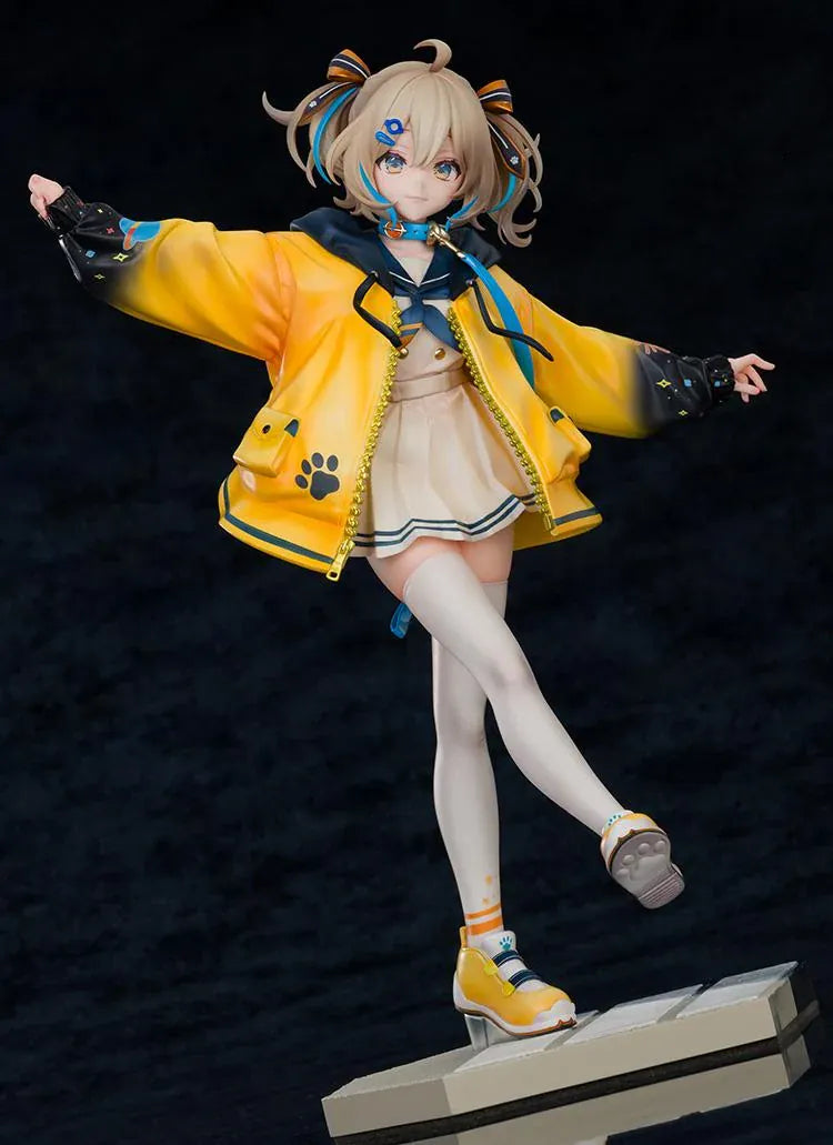WeatherPlanet Appare Hinata 1/7 scale figure featuring Hinata in an oversized yellow jacket and dynamic balancing pose
