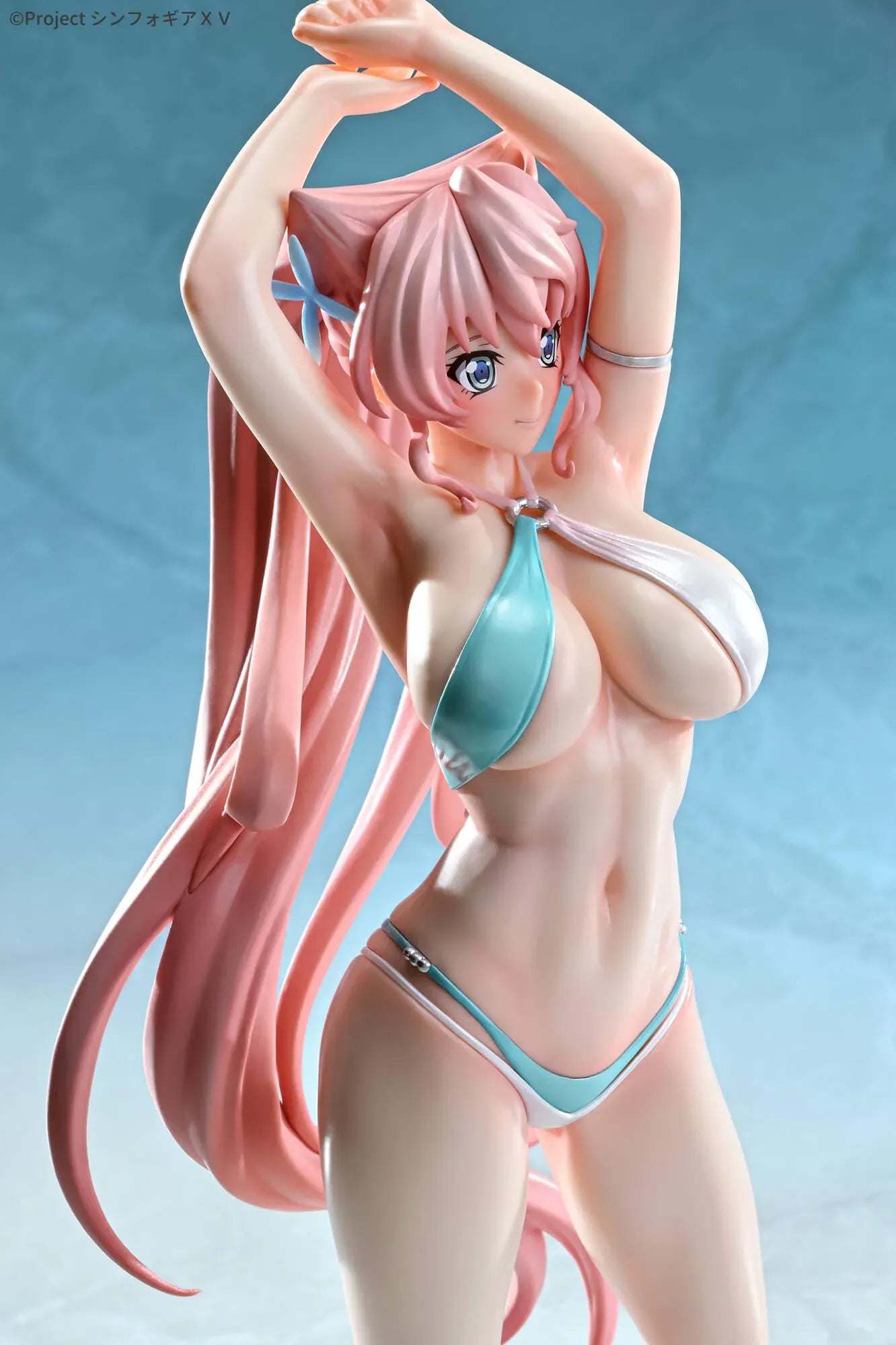 Senki Zesshou Symphogear XV Maria Cadenzavna Eve Bikini Style Gloss Ver. 1/7 Scale Figure in a turquoise and white swimsuit