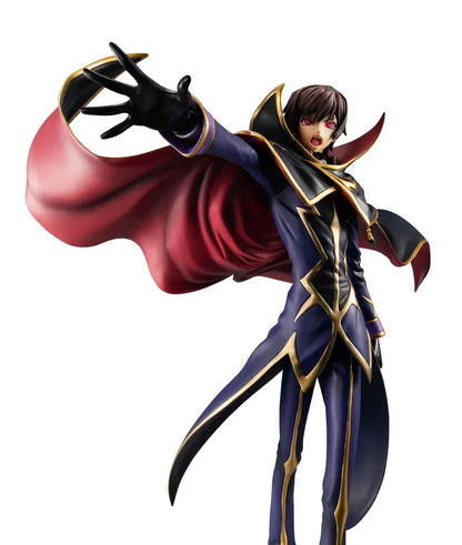 Code Geass Lelouch the Re;surrection Precious G.E.M. Series Zero 20th Anniversary Reissue featuring Zero in his iconic masked outfit with flowing cape and gold-trimmed details.