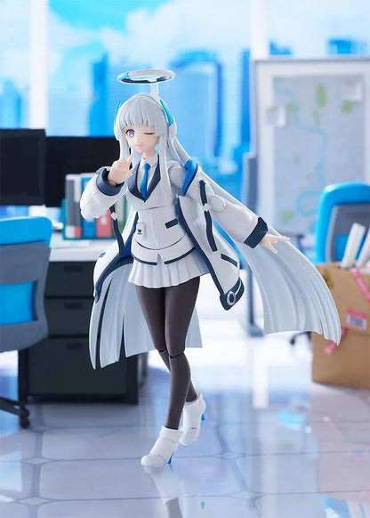 Blue Archive figma Noa Ushio action figure with halo, Millennium Science School uniform, weapon, and accessories