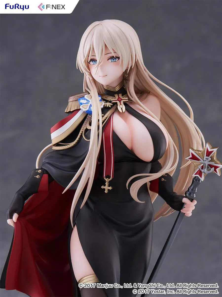 Azur Lane Bismarck Formal Dress Ver 1/7 Scale Figure wearing an elegant black and red outfit with staff