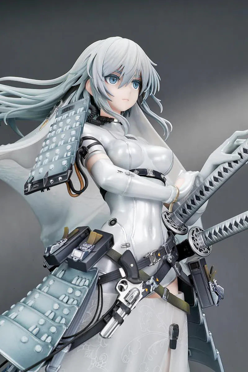 SWAV Illustration Tactical Bride Awayuki 1/7 Scale Figure in white bridal outfit with armor and sword accessories