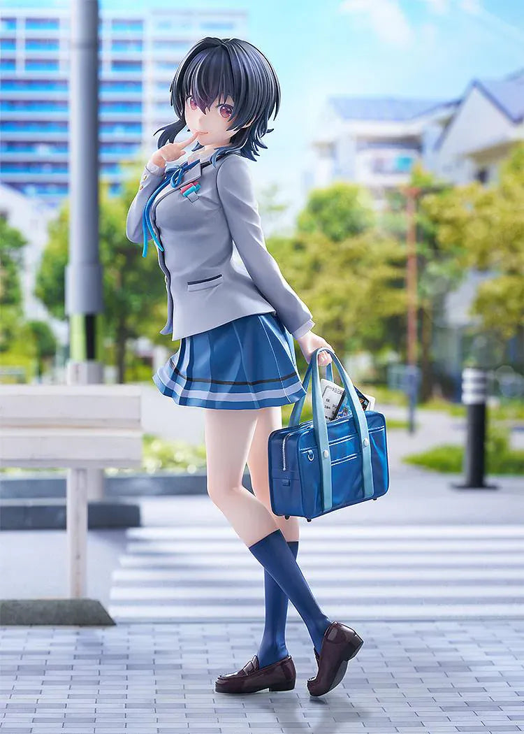 I Made Friends with the Second Prettiest Girl in My Class Umi Asanagi 1/7 Scale Figure featuring Umi in a school uniform with short dark hair, blue skirt, knee-high socks, and school bag.