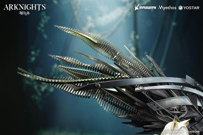 Arknights Kal'tsit Esperanta 1/7 Scale Figure with white-and-green outfit, mechanical display element, long hair, and detailed sci-fi base