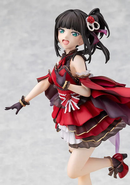 Love Live Sunshine Dia Kurosawa Love Live Days 5th Anniversary Ver. 1/7 Scale Figure featuring Dia in a red idol outfit with black and gold accents, ribbon details, and cheerful performance pose.