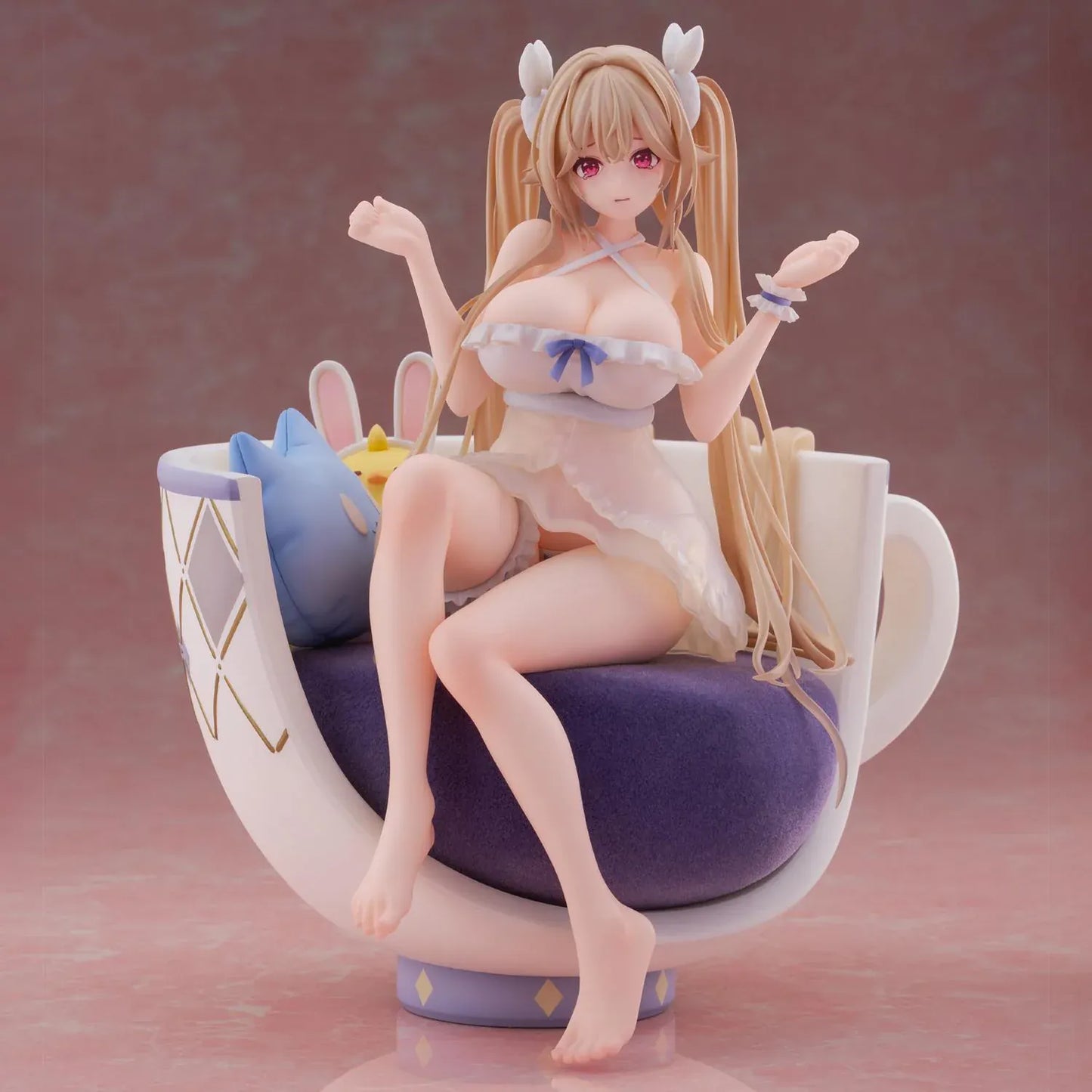 Azur Lane Anchorage Interaction Dormitory Ver. 1/7 scale figure seated in an oversized teacup chair with plush accessories