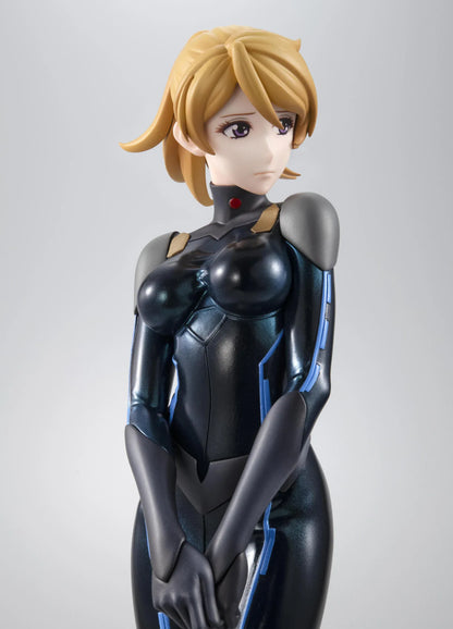 Star Blazers REBEL 3199 Yamato Girls Collection Yuki Mori Dezariam Suit Ver. Figure in black sci-fi suit with blue accents and clear display base