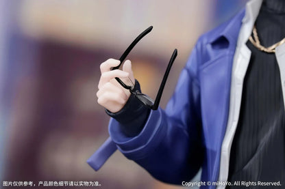 Gift+ Honkai Star Rail Phainon Express Travel Notes Ver. 1/8 Scale Figure wearing a blue long coat and holding glasses