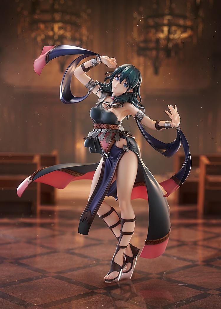 “Fire Emblem Three Houses Byleth Dancer Version 1/7 Scale Figure in dynamic dancing pose with flowing outfit and detailed sculpt.”