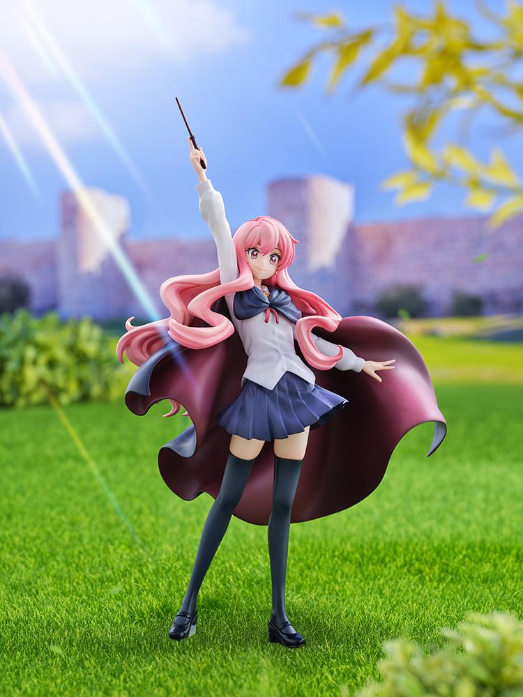 The Familiar of Zero KD Colle Louise 20th Anniversary Figure featuring Louise with pink hair, school uniform, flowing cape, and raised wand
