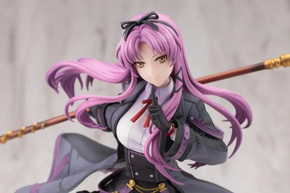 The Legend of Heroes Renne Bright Ver. 2 1/8 scale figure holding a large golden scythe in a black-and-purple outfit.