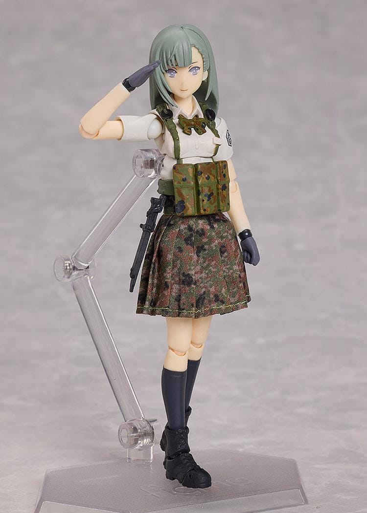 Little Armory figma Ena Toyosaki ver. 1.5 Figure wearing camouflage tactical gear and holding a detailed rifle