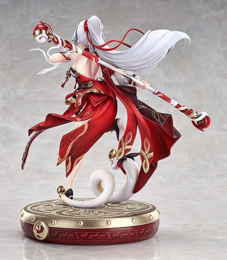 Kiana Ba-Dum Fiery Wishing Star 1/7 scale figure from Honkai Impact 3rd with red outfit, staff weapon, and themed display base