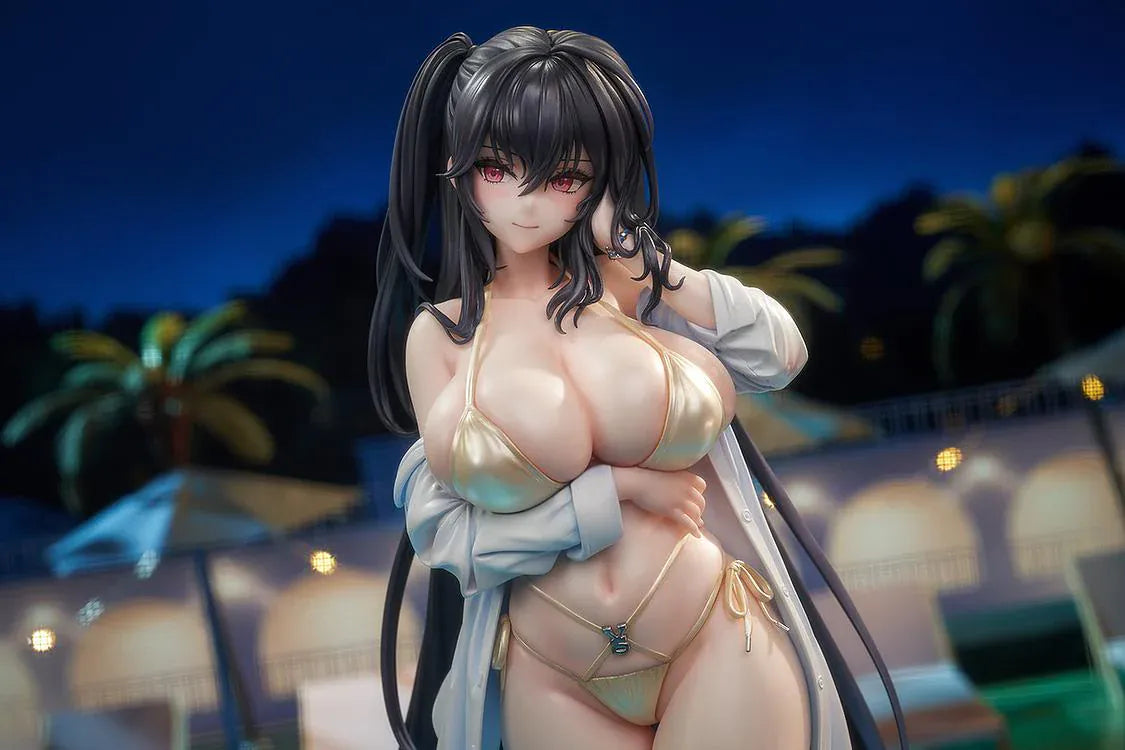 Azur Lane Taihou Nightpool version 1/6 scale figure with long black hair and gold bikini outfit