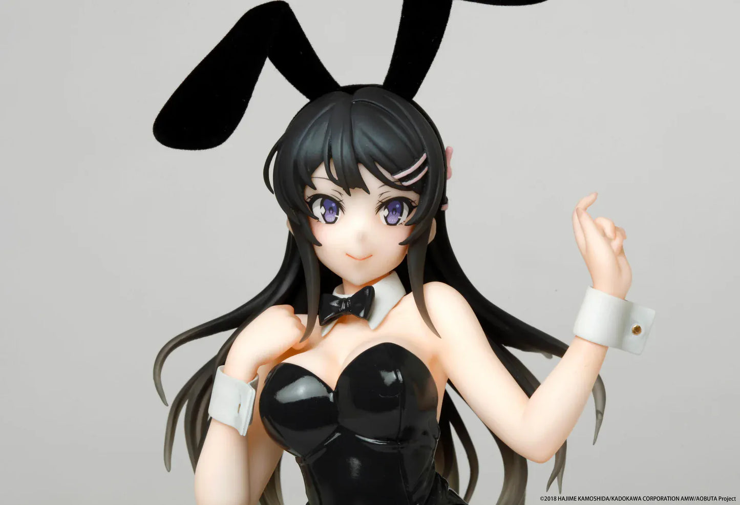 Rascal Does Not Dream of Bunny Girl Senpai Mai Sakurajima Bunny Ver. Coreful Figure Rerelease featuring Mai in a black bunny outfit with bunny ears, tights, heels, and display base.