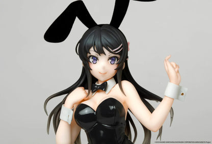 Rascal Does Not Dream of Bunny Girl Senpai Mai Sakurajima Bunny Ver. Coreful Figure Rerelease featuring Mai in a black bunny outfit with bunny ears, tights, heels, and display base.