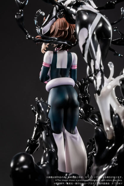 Ano-Bamen My Hero Academia Shojo no Ego 1/10 Scale Figure featuring Ochaco Uraraka and Himiko Toga posed dramatically over a black, fluid-like base.