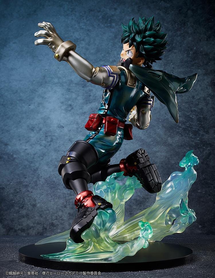 My Hero Academia Izuku Midoriya (Metallic Ver.) 1/4 Scale Figure in dynamic pose with glowing green Full Cowling energy effects