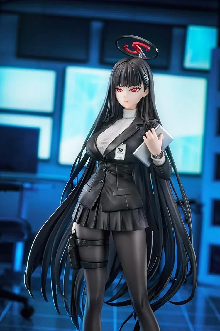 Blue Archive Rio 1/7 Scale Figure featuring Rio in her black business attire with tablet, halo, and themed display base
