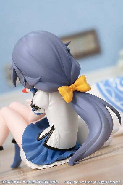 Honkai Impact 3rd Fu Hua Chibi Tea Party anime figure holding a bird plush with matching cushions