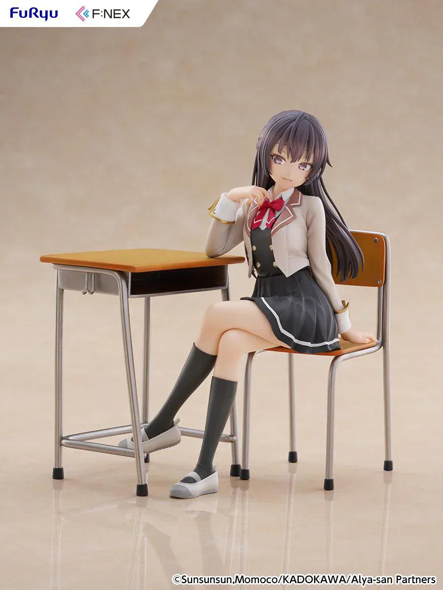 Alya Sometimes Hides Her Feelings in Russian Yuki Suou 1/7 scale figure sitting at a classroom desk in school uniform with crossed legs