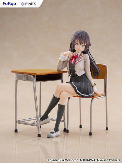 Alya Sometimes Hides Her Feelings in Russian Yuki Suou 1/7 scale figure sitting at a classroom desk in school uniform with crossed legs