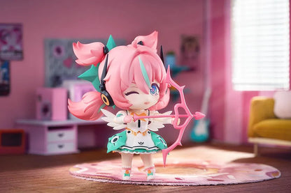 Zenless Zone Zero Nendoroid Aria figure with pink twin tails, a futuristic headset, and a white-and-teal idol outfit.