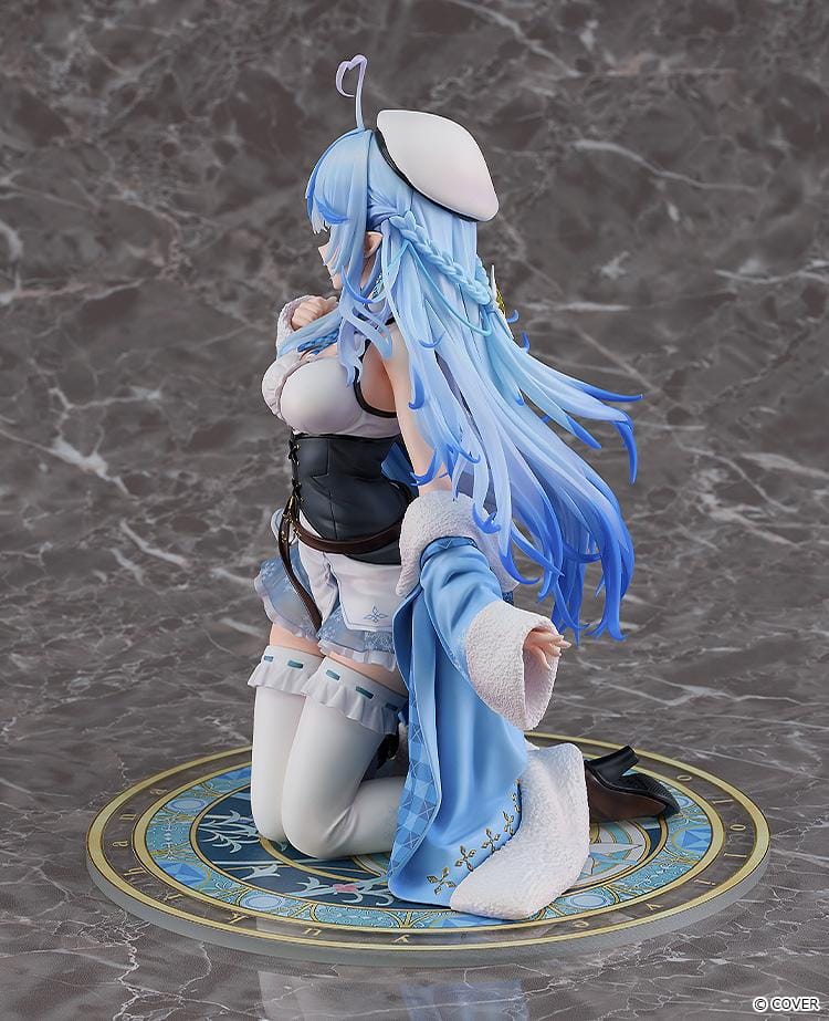 Hololive Yukihana Lamy 1/6 scale figure kneeling with long blue hair and winter themed outfit