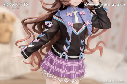Arknights Gift Plus Eyjafjalla the Hvit Aska One More Story Ver 1/8 Scale Figure wearing a purple plaid skirt, thigh-high socks, pastel accessories, and slippers