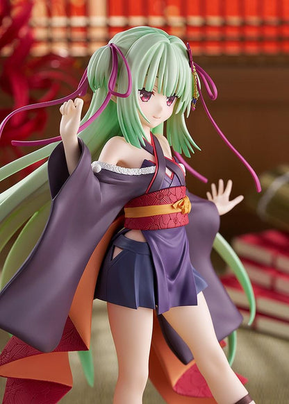 Senkoi Manbana POP UP PARADE Murasame L Size Figure featuring Murasame with long mint-green hair, kimono-style outfit, flowing sleeves, and butterfly hair accessory.