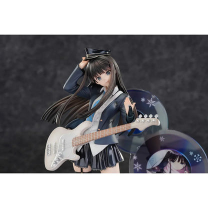 White Album 2 Kazusa Touma Reunion 1/6 Scale Figure with white electric guitar, black boots, music-disc backdrop, and stage-style display base