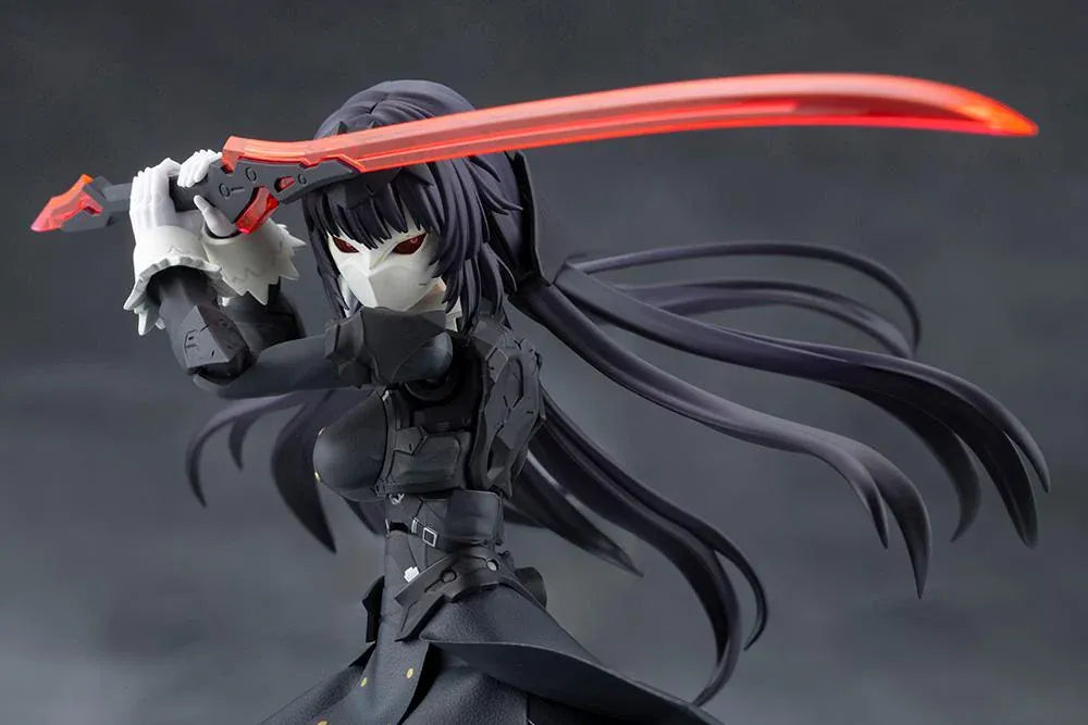 Megalomaria Unlimited Universe Maria Kagaribi Dress Code model kit wearing a gothic black dress and holding a red-bladed sword.