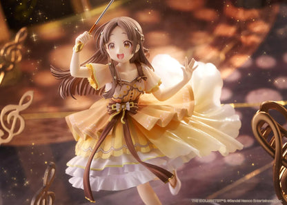 The Idolmaster Gakuen China Kuramoto 1/7 scale anime figure in a flowing yellow stage dress holding a microphone