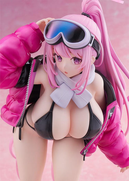 Blue Archive Eimi swimsuit 1/7 scale figure with pink jacket black bikini and long pink hair