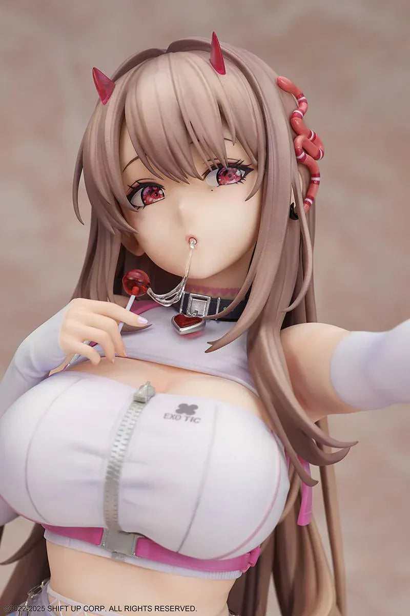 Goddess of Victory Nikke Viper 1/4 scale figure kneeling on cushion with smartphone accessory