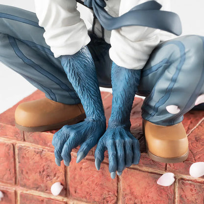 Legoshi Beastars figure rerun seated on brick base with detailed fur and casual outfit